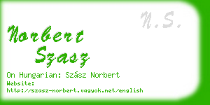 norbert szasz business card