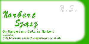 norbert szasz business card